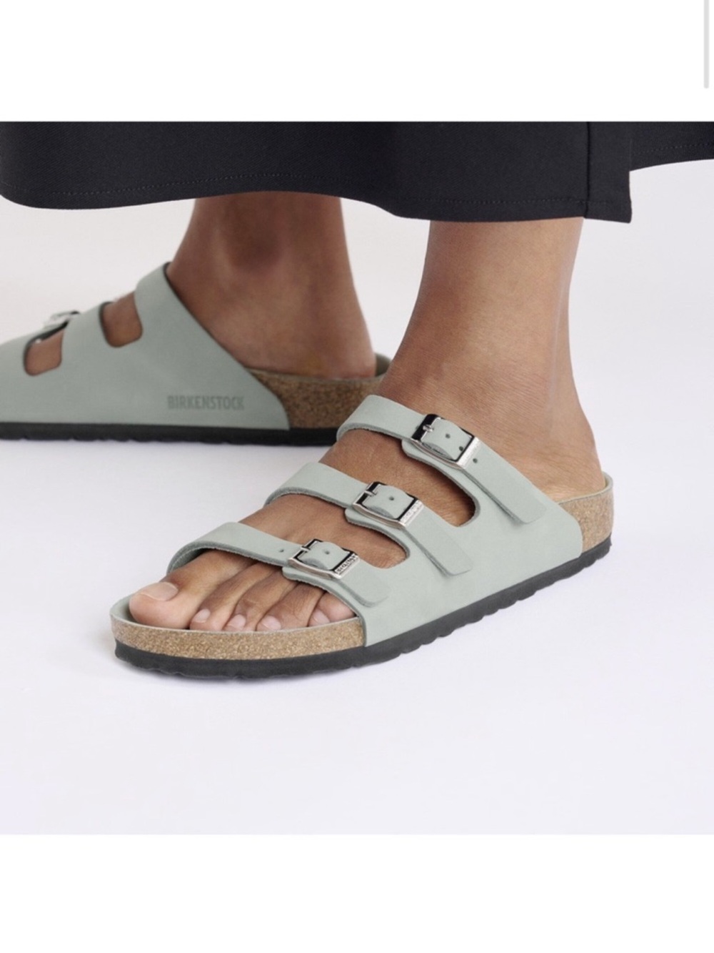 New in box Birkenstock Florida sandals in sage